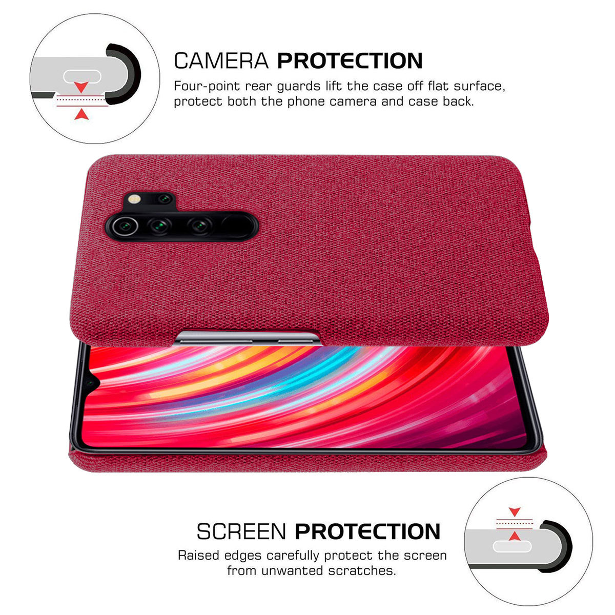 Case for Xiaomi Redmi Note 8 Pro Defender Cover Case Back Cover Protective Case with Defender Cases