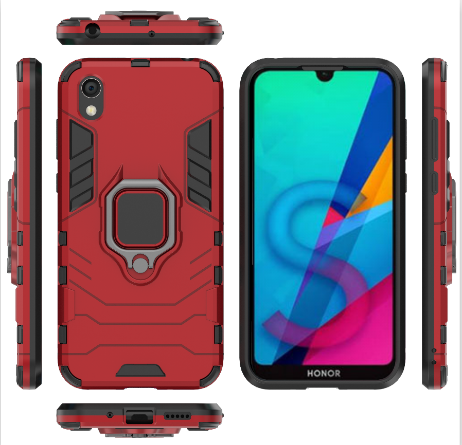 Rugged Armor Phone Case for Huawei Y5 2019 PC+TPU with Car Magnetic Ring Holder