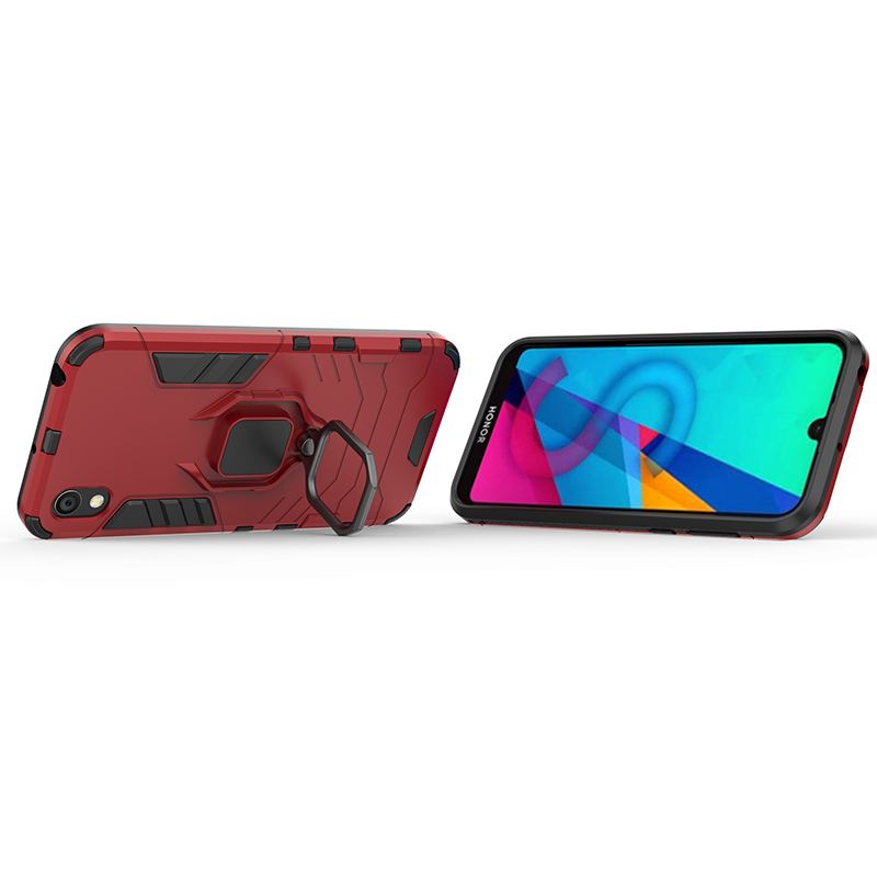 Rugged Armor Phone Case for Huawei Y5 2019 PC+TPU with Car Magnetic Ring Holder