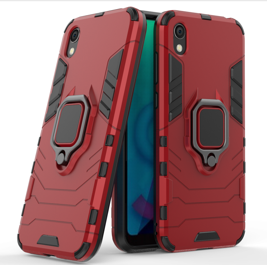 Rugged Armor Phone Case for Huawei Y5 2019 PC+TPU with Car Magnetic Ring Holder
