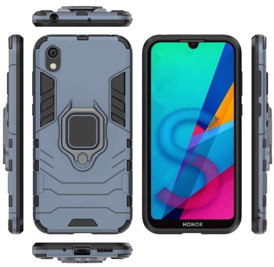 Rugged Armor Phone Case for Huawei Y5 2019 PC+TPU with Car Magnetic Ring Holder