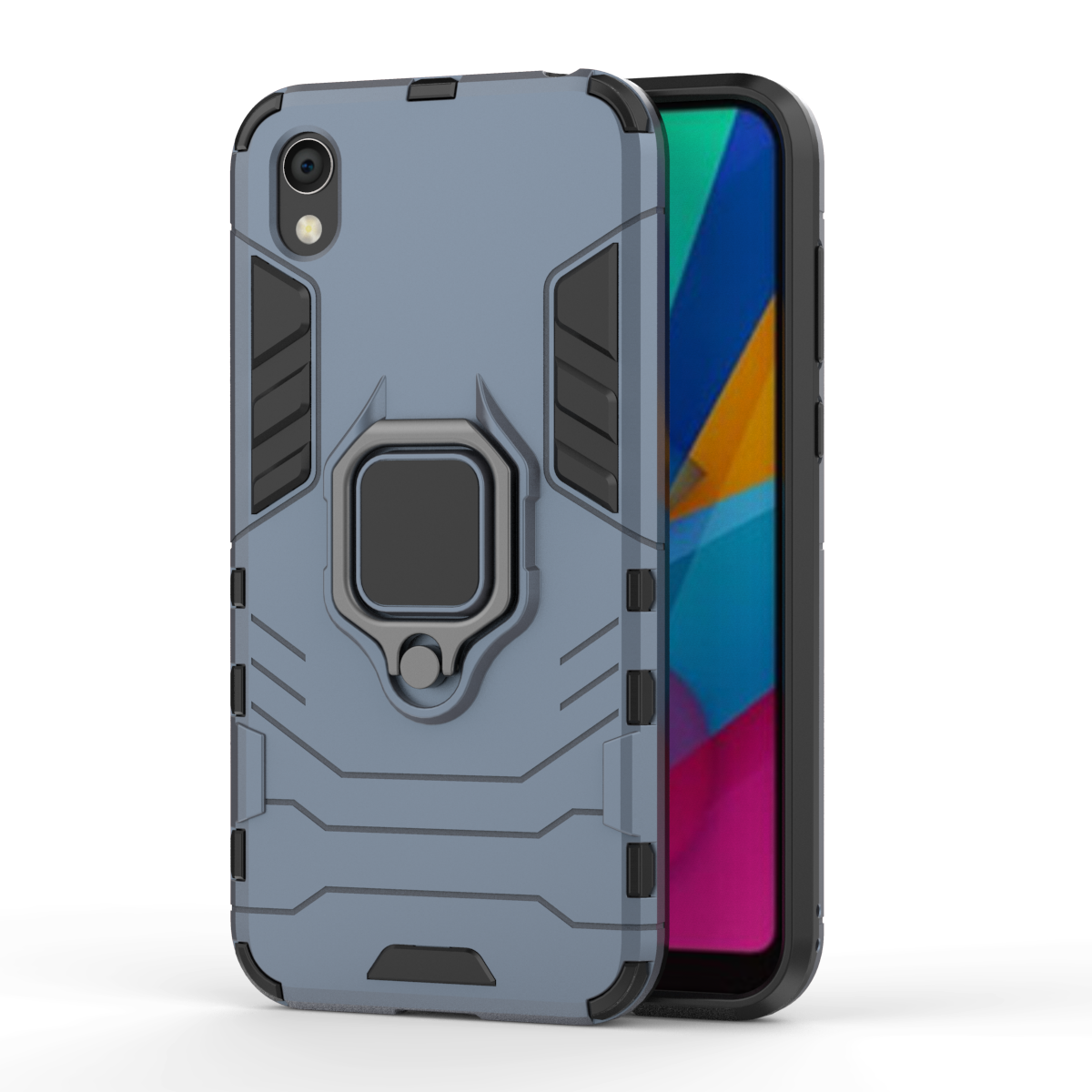 Rugged Armor Phone Case for Huawei Y5 2019 PC+TPU with Car Magnetic Ring Holder