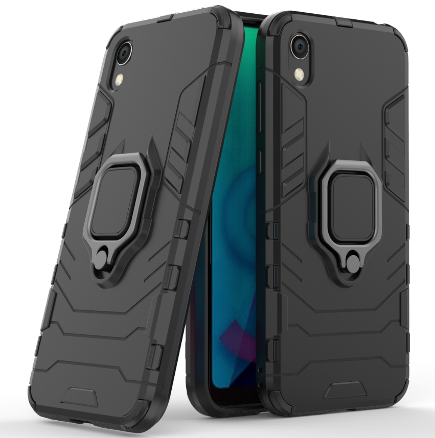 Rugged Armor Phone Case for Huawei Y5 2019 PC+TPU with Car Magnetic Ring Holder