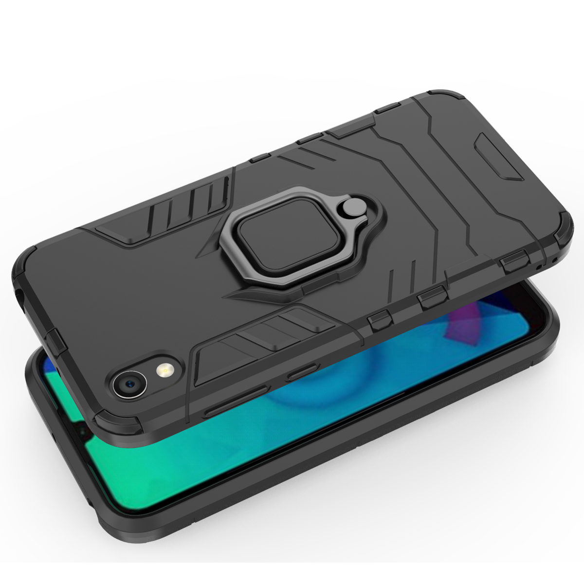 Rugged Armor Phone Case for Huawei Y5 2019 PC+TPU with Car Magnetic Ring Holder