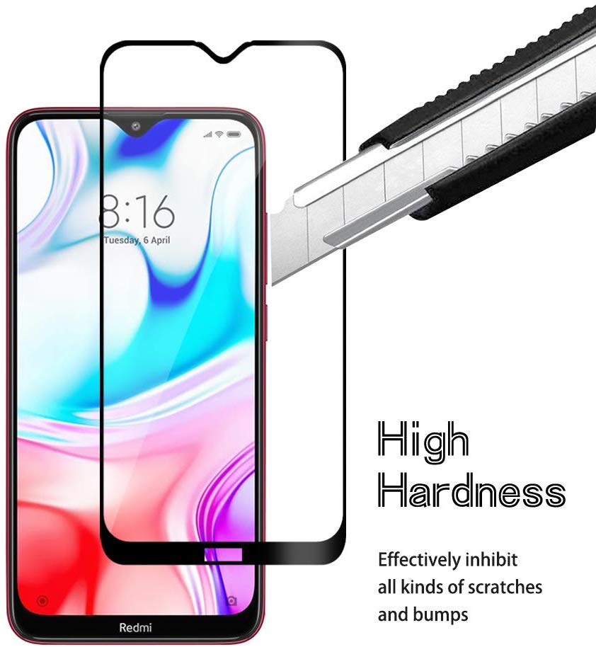 1x Xiaomi Redmi 8 Redmi 8A Phone Case + [Full Glue Cover Tempered Glass] Screen Protector