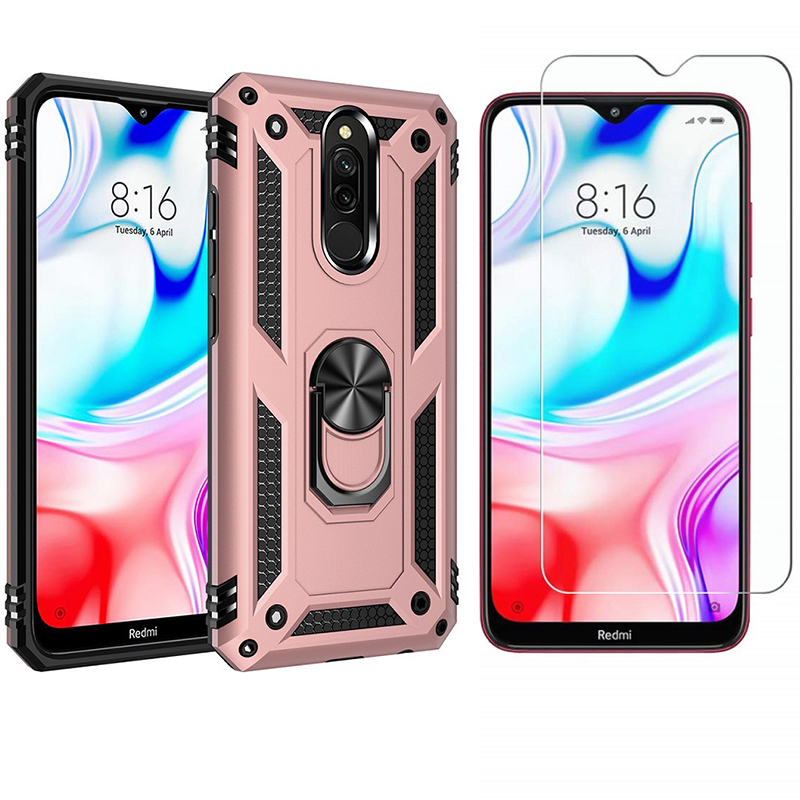 1x Xiaomi Redmi 8 Redmi 8A Phone Case + [9H HD Clear Tempered Glass] Screen Protector