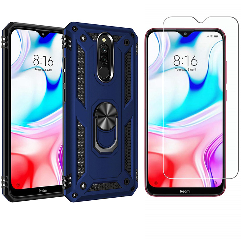1x Xiaomi Redmi 8 Redmi 8A Phone Case + [9H HD Clear Tempered Glass] Screen Protector