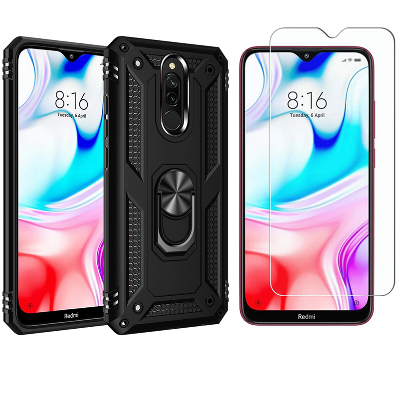 1x Xiaomi Redmi 8 Redmi 8A Phone Case + [9H HD Clear Tempered Glass] Screen Protector