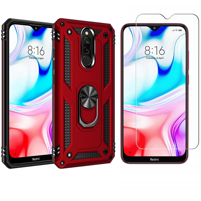 1x Xiaomi Redmi 8 Redmi 8A Phone Case + [9H HD Clear Tempered Glass] Screen Protector
