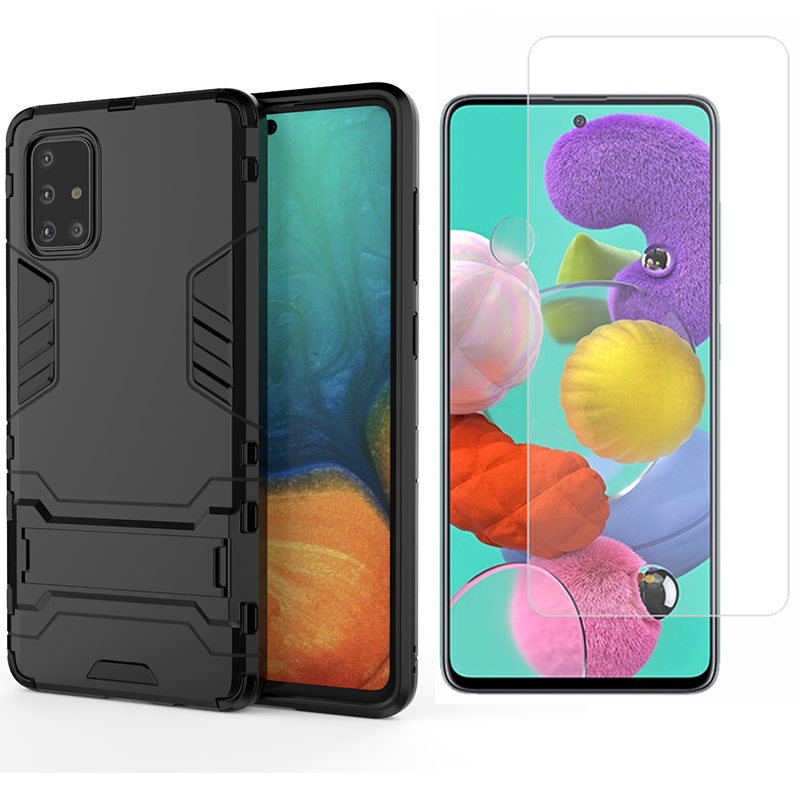 1x Samsung Galaxy A51 Phone Case + [9H HD Clear Tempered Glass] Screen Protector