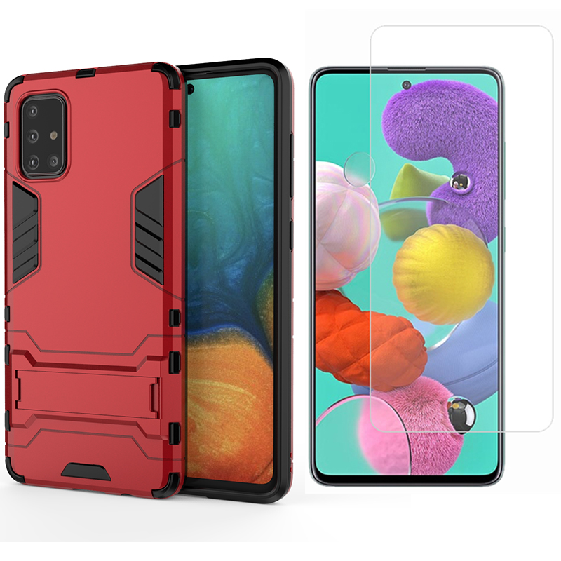 1x Samsung Galaxy A51 Phone Case + [9H HD Clear Tempered Glass] Screen Protector