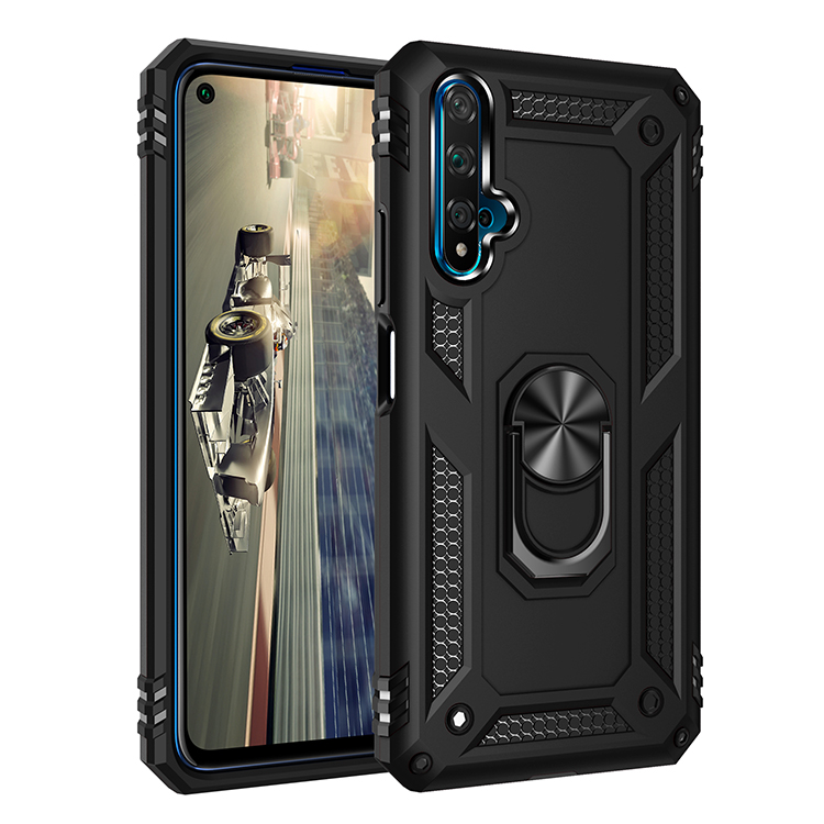 Phone Case for Huawei Nova 5T Rugged Armor with Car Magnetic Ring Holder
