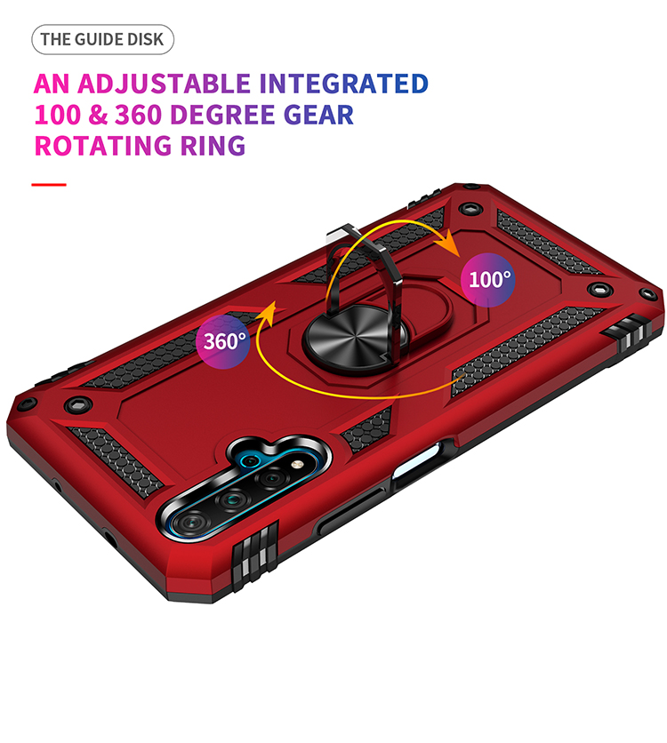 Phone Case for Huawei Nova 5T Rugged Armor with Car Magnetic Ring Holder