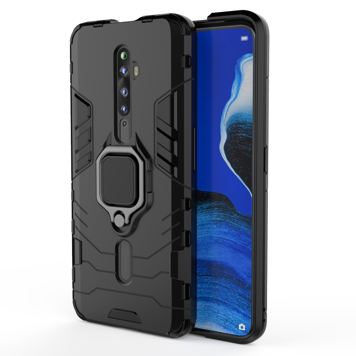 Phone Cases for OPPO Reno 2F / Reno2 F 6.5&apos;&apos; Amor Cover with Car Magnetic Ring Holder