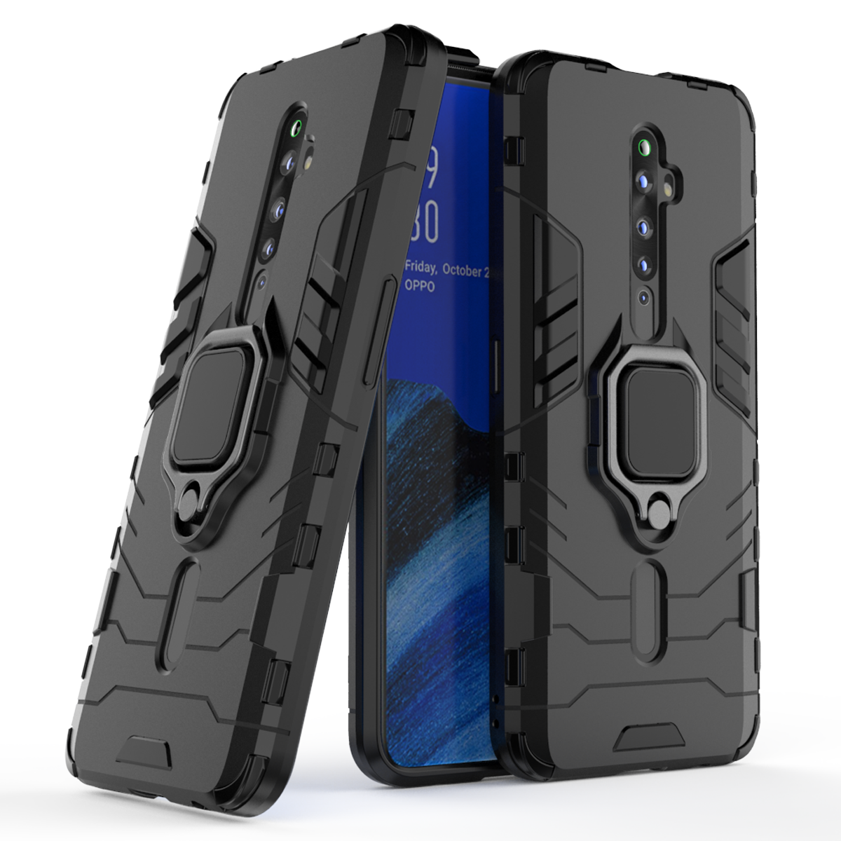 Phone Cases for OPPO Reno 2F / Reno2 F 6.5&apos;&apos; Amor Cover with Car Magnetic Ring Holder