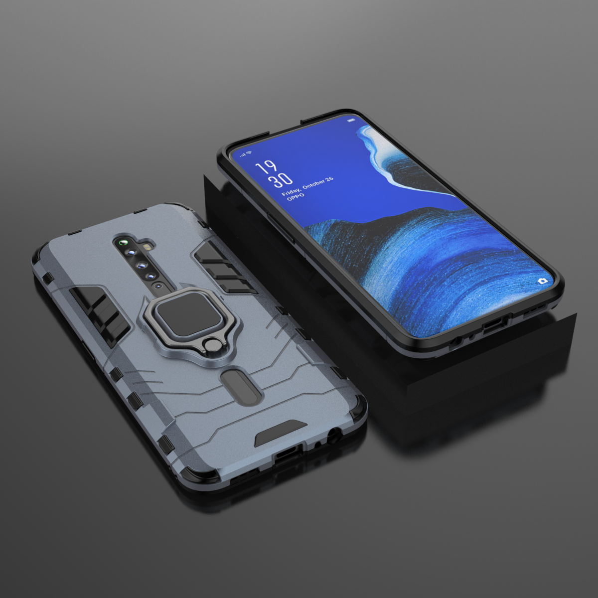 Phone Cases for OPPO Reno 2F / Reno2 F 6.5&apos;&apos; Amor Cover with Car Magnetic Ring Holder