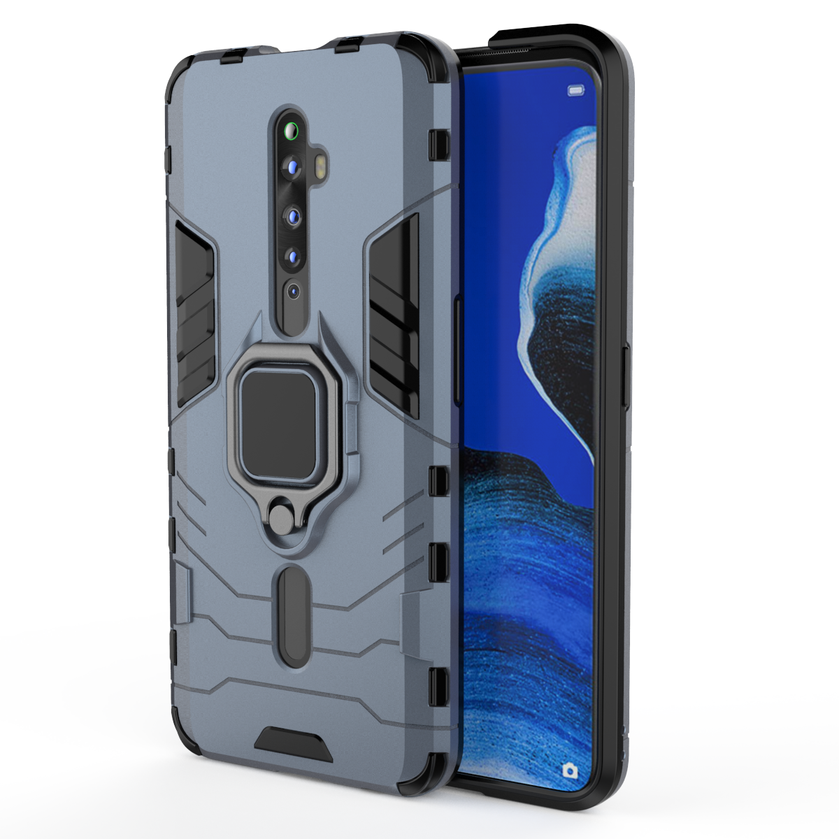 Phone Cases for OPPO Reno 2F / Reno2 F 6.5&apos;&apos; Amor Cover with Car Magnetic Ring Holder