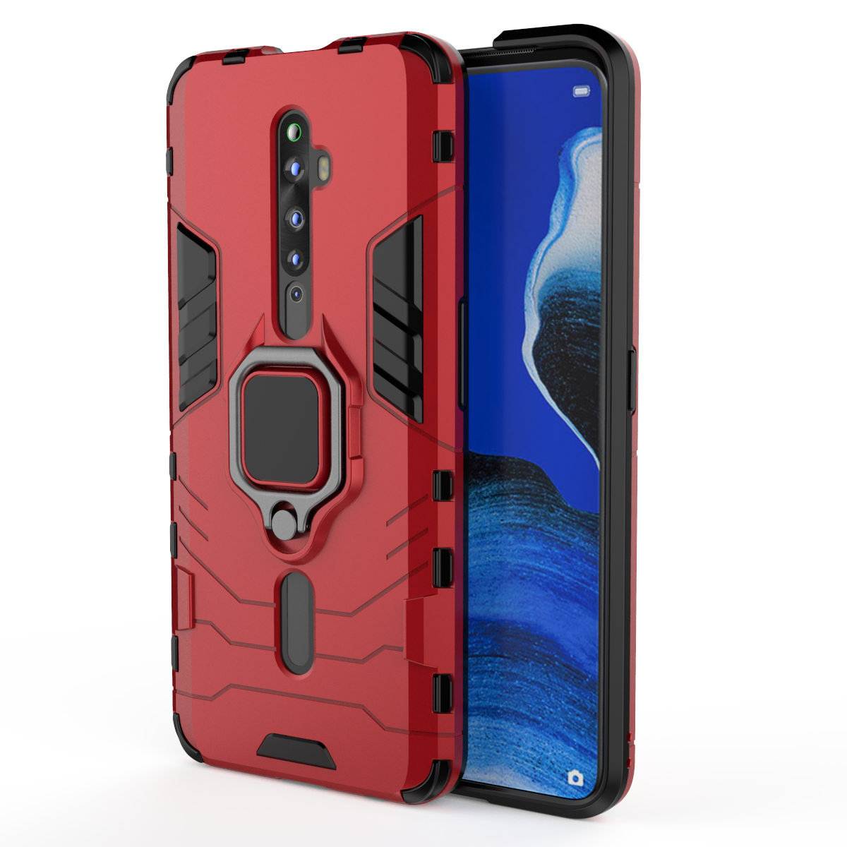 Phone Cases for OPPO Reno 2F / Reno2 F 6.5&apos;&apos; Amor Cover with Car Magnetic Ring Holder