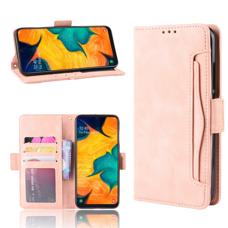 Flip Leather Cover For Samsung Galaxy A20 A30 M10S A10S A20S [Doka Slot Flip Leather Case] Wallet Case