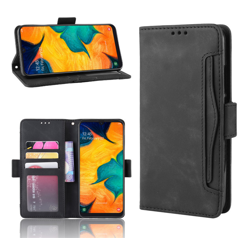 Flip Leather Cover For Samsung Galaxy A20 A30 M10S A10S A20S [Doka Slot Flip Leather Case] Wallet Case