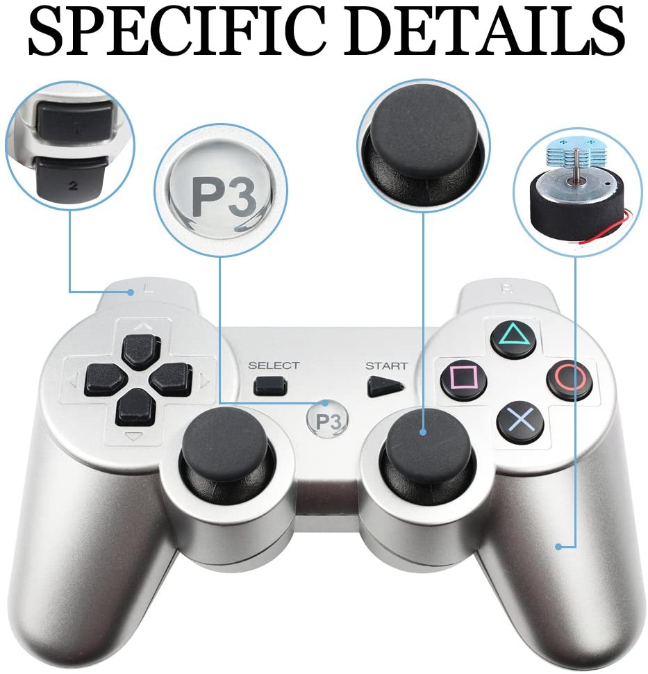 PS3 Controller Wireless Double Shock Gamepad for Playstation 3 Remotes Sixaxis Bluetooth