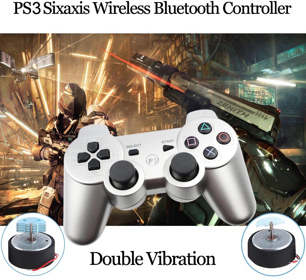 PS3 Controller Wireless Double Shock Gamepad for Playstation 3 Remotes Sixaxis Bluetooth