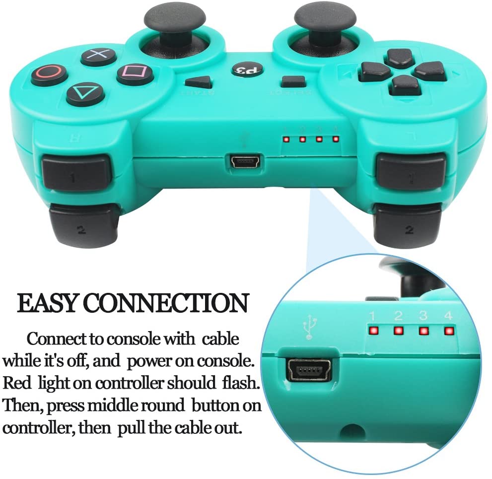 PS3 Controller Wireless Double Shock Gamepad for Playstation 3 Remotes Sixaxis Bluetooth