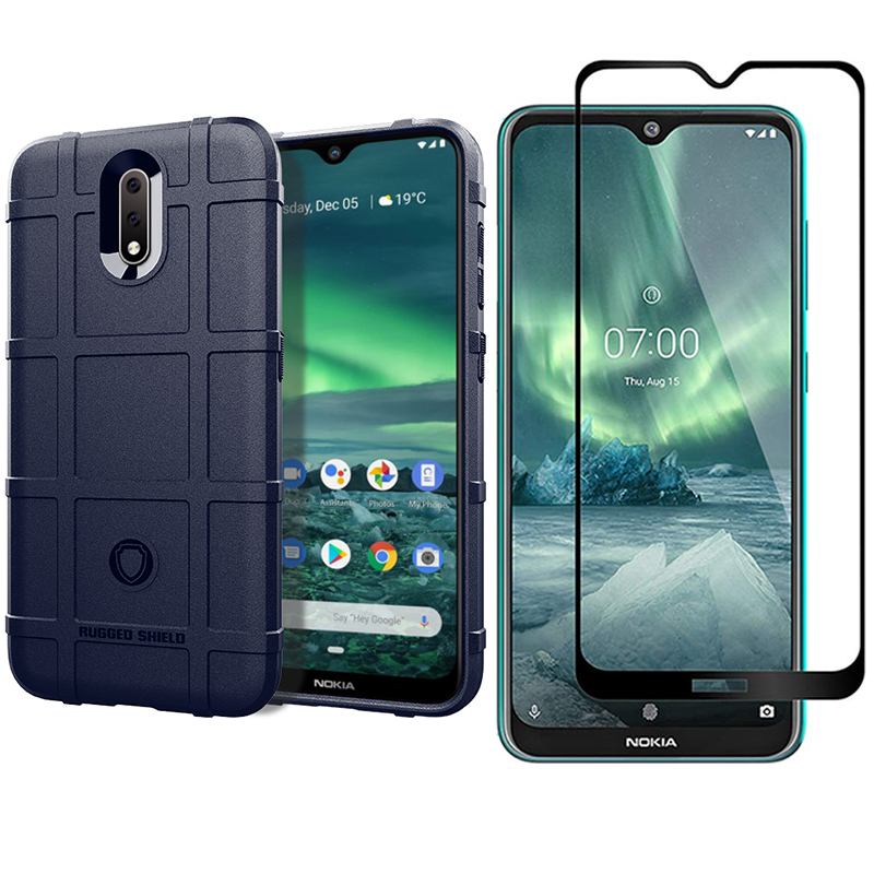 1x Nokia 2.3 Phone Case + [Full Glue Cover Tempered Glass] Screen Protector