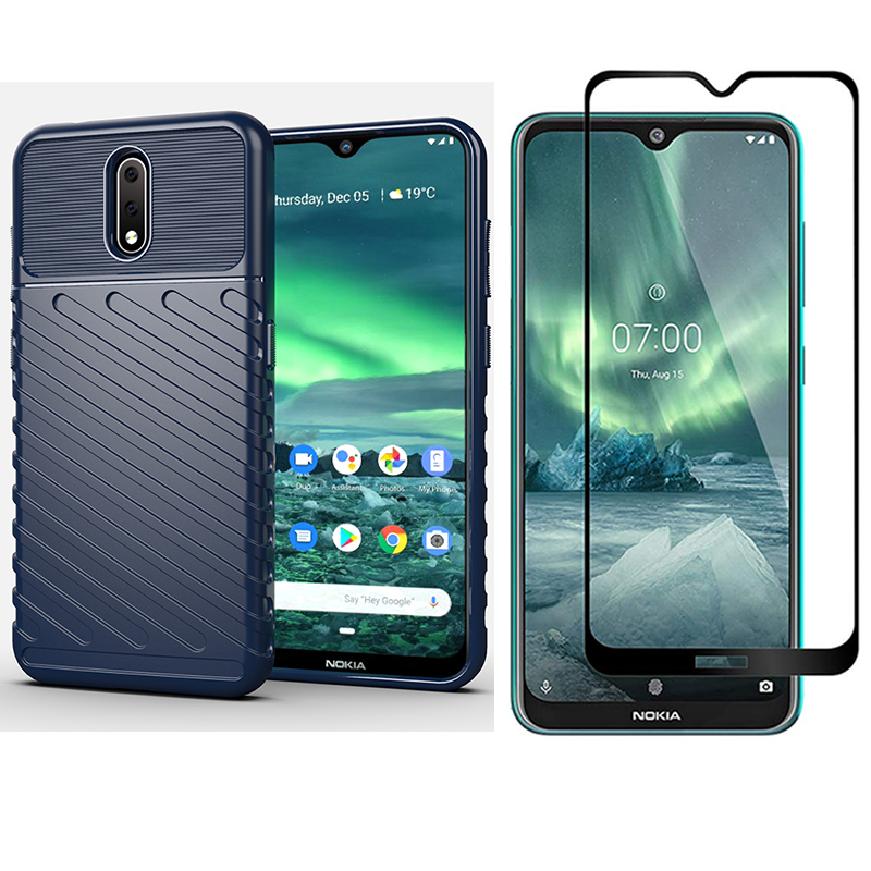1x Nokia 2.3 Phone Case + [Full Glue Cover Tempered Glass] Screen Protector