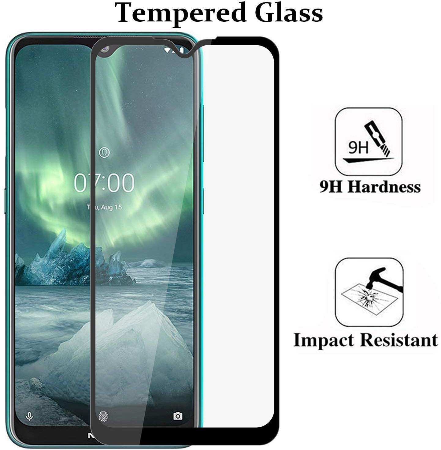 1x Nokia 2.3 Phone Case + [Full Glue Cover Tempered Glass] Screen Protector
