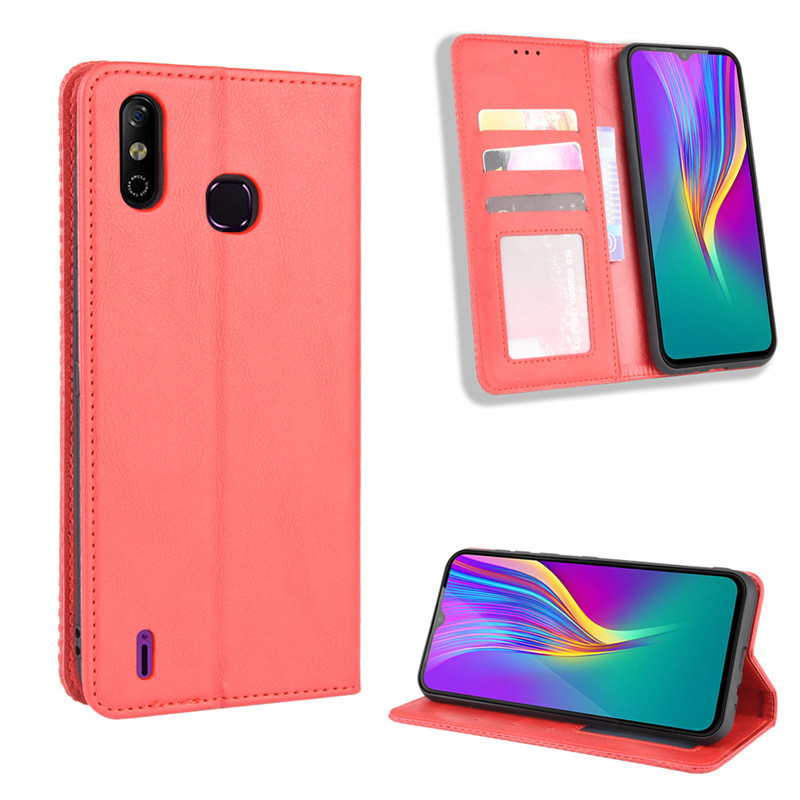 New Shinwo - Wallet Case For Infinix Smart 4 Infinix Smart 4c [Flip Vintage Leather] Case