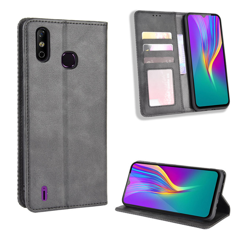 New Shinwo - Wallet Case For Infinix Smart 4 Infinix Smart 4c [Flip Vintage Leather] Case