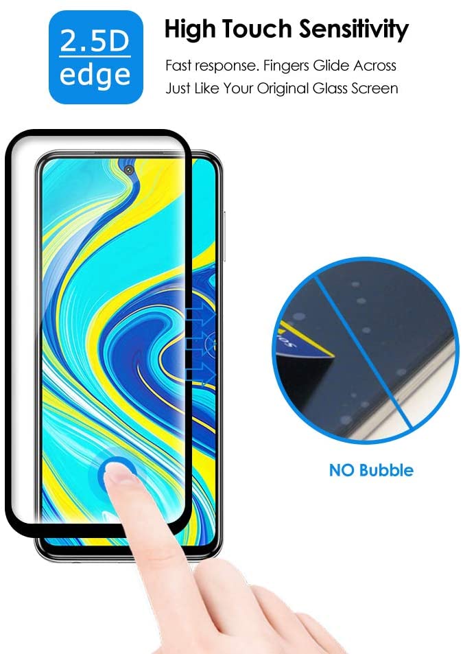 1x Xiaomi Redmi Note 9S / Note 9 Pro Phone Case + [Full Glue Cover Tempered Glass] Screen Protector