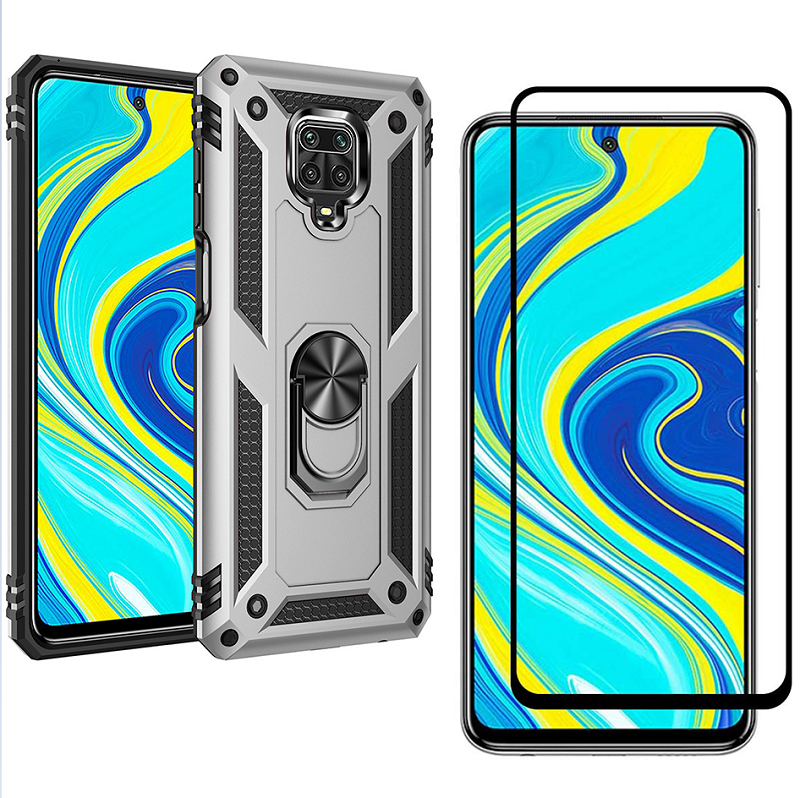 1x Xiaomi Redmi Note 9S / Note 9 Pro Phone Case + [Full Glue Cover Tempered Glass] Screen Protector