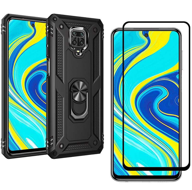 1x Xiaomi Redmi Note 9S / Note 9 Pro Phone Case + [Full Glue Cover Tempered Glass] Screen Protector