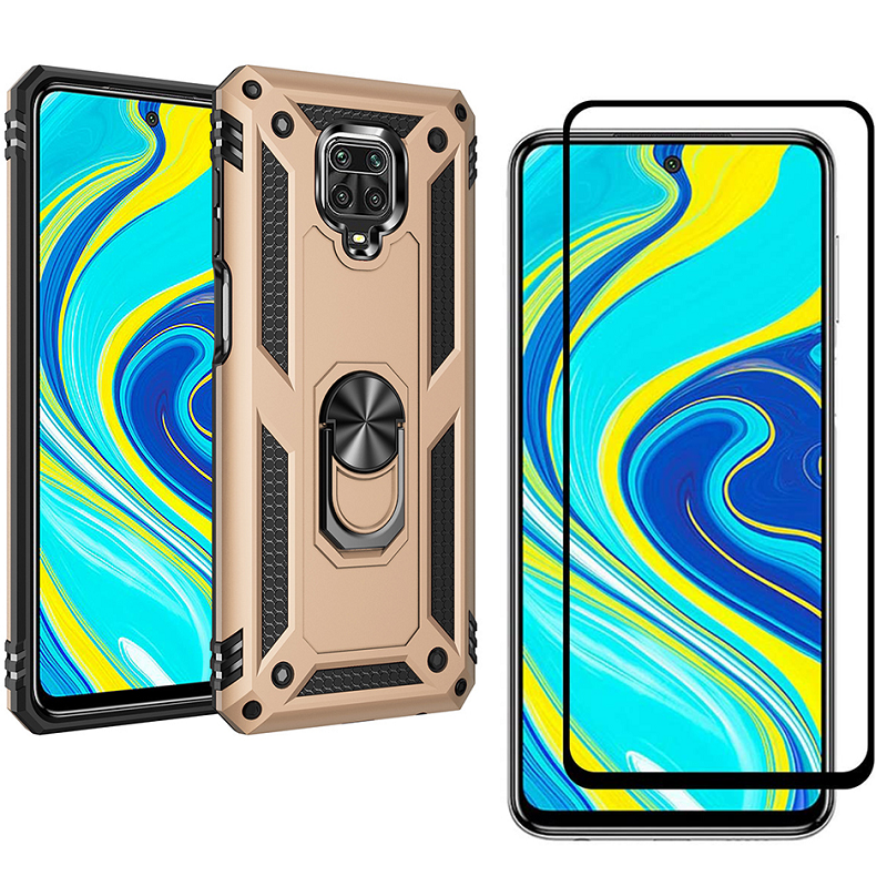 1x Xiaomi Redmi Note 9S / Note 9 Pro Phone Case + [Full Glue Cover Tempered Glass] Screen Protector