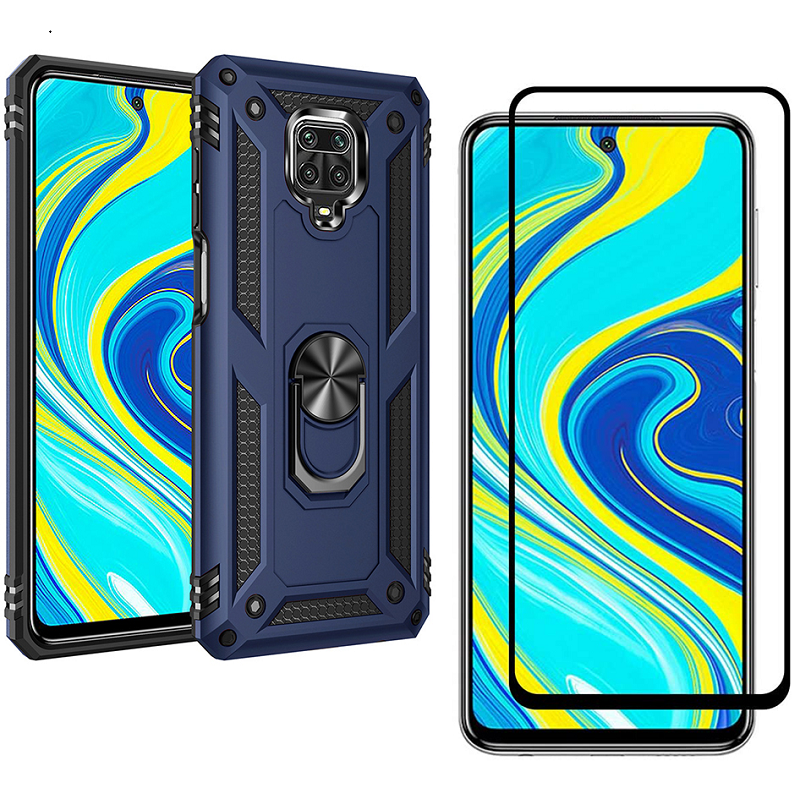 1x Xiaomi Redmi Note 9S / Note 9 Pro Phone Case + [Full Glue Cover Tempered Glass] Screen Protector