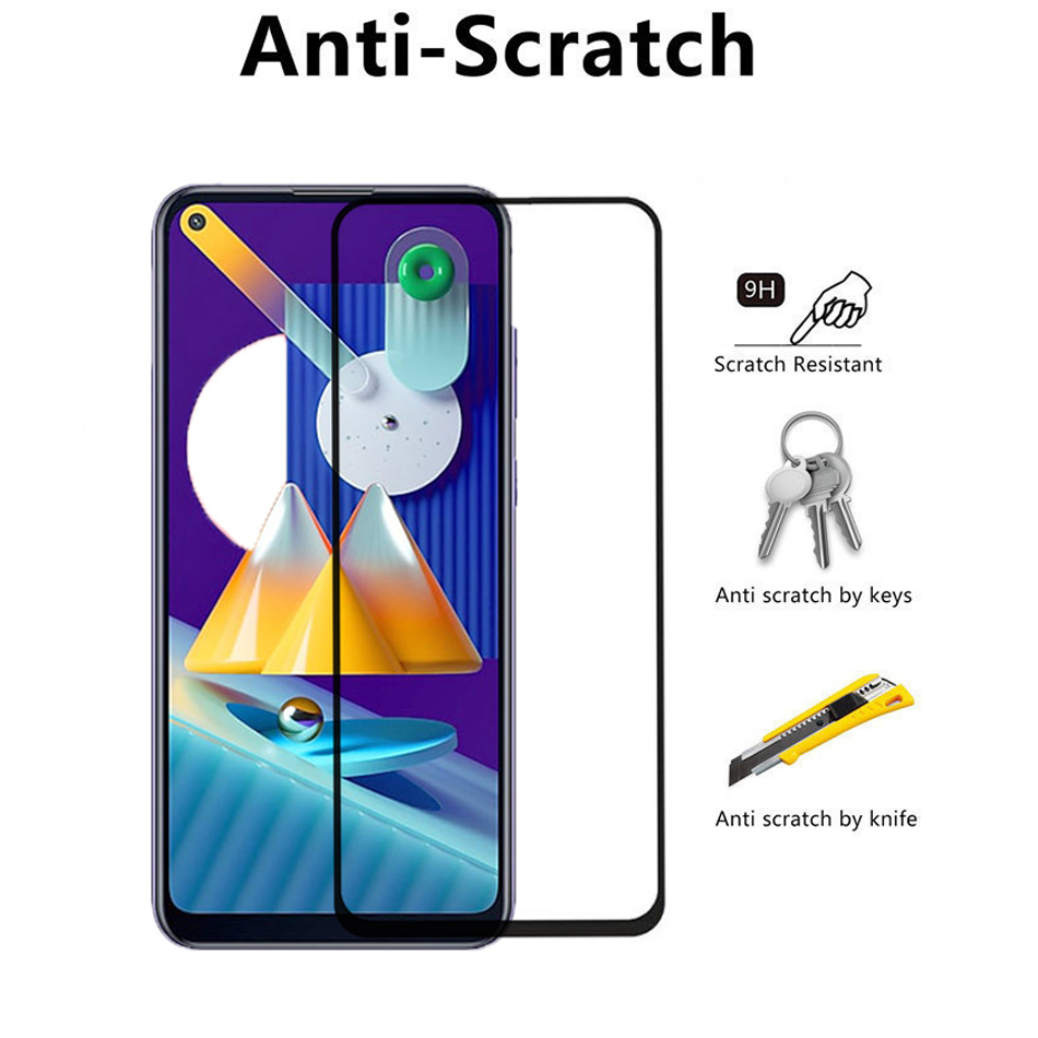 [1-Pack] Samsung Galaxy M11 Phone Case + [9D Full Glue Cover Tempered Glass] Screen Protector