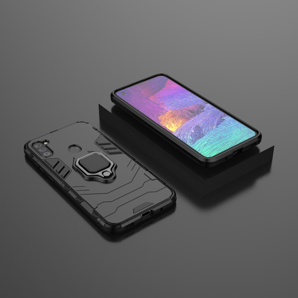 [1-Pack] Samsung Galaxy M11 Phone Case + [9D Full Glue Cover Tempered Glass] Screen Protector