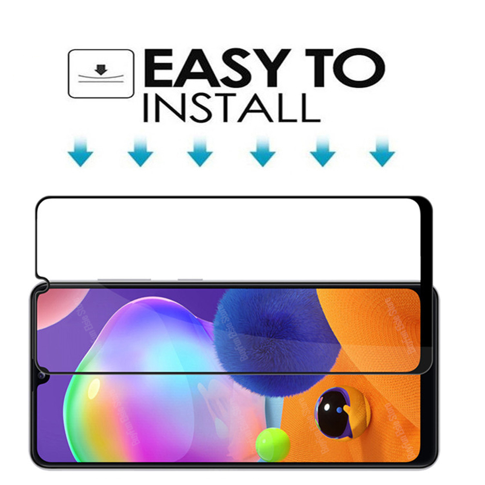 [1-Pack] Samsung Galaxy A31 Phone Case + [9D Full Glue Cover Tempered Glass] Screen Protector