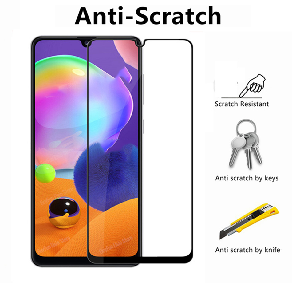 [1-Pack] Samsung Galaxy A31 Phone Case + [9D Full Glue Cover Tempered Glass] Screen Protector