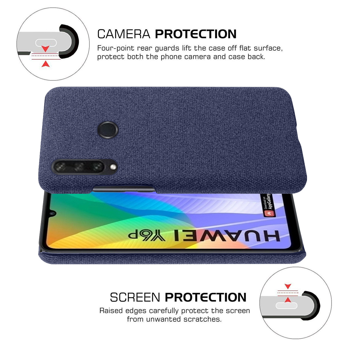Case for Huawei Y6P Defender Cover Case Back Cover Protective Case with Defender Cover Case