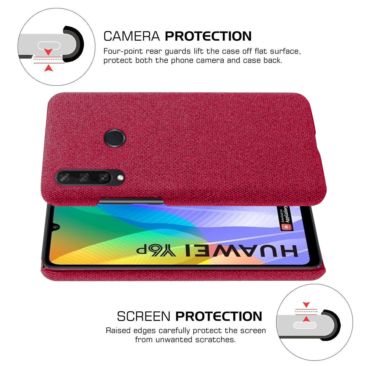 Case for Huawei Y6P Defender Cover Case Back Cover Protective Case with Defender Cover Case
