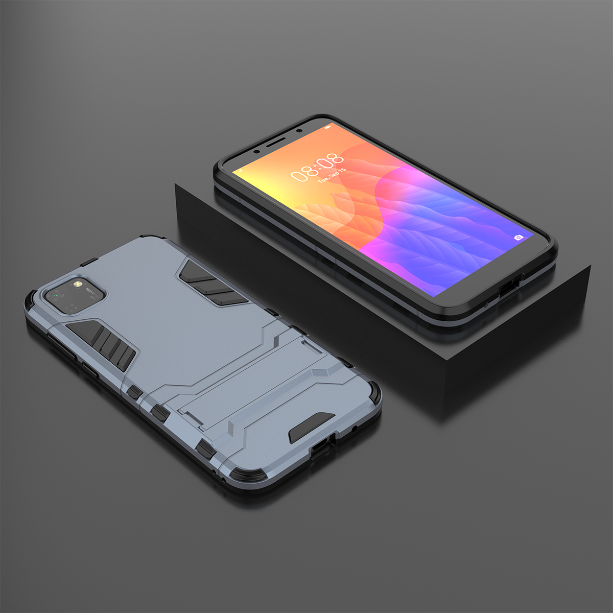 Phone Case for Huawei Y5P Iron Man Rugged Armor [Drop-protection] with Kickstand