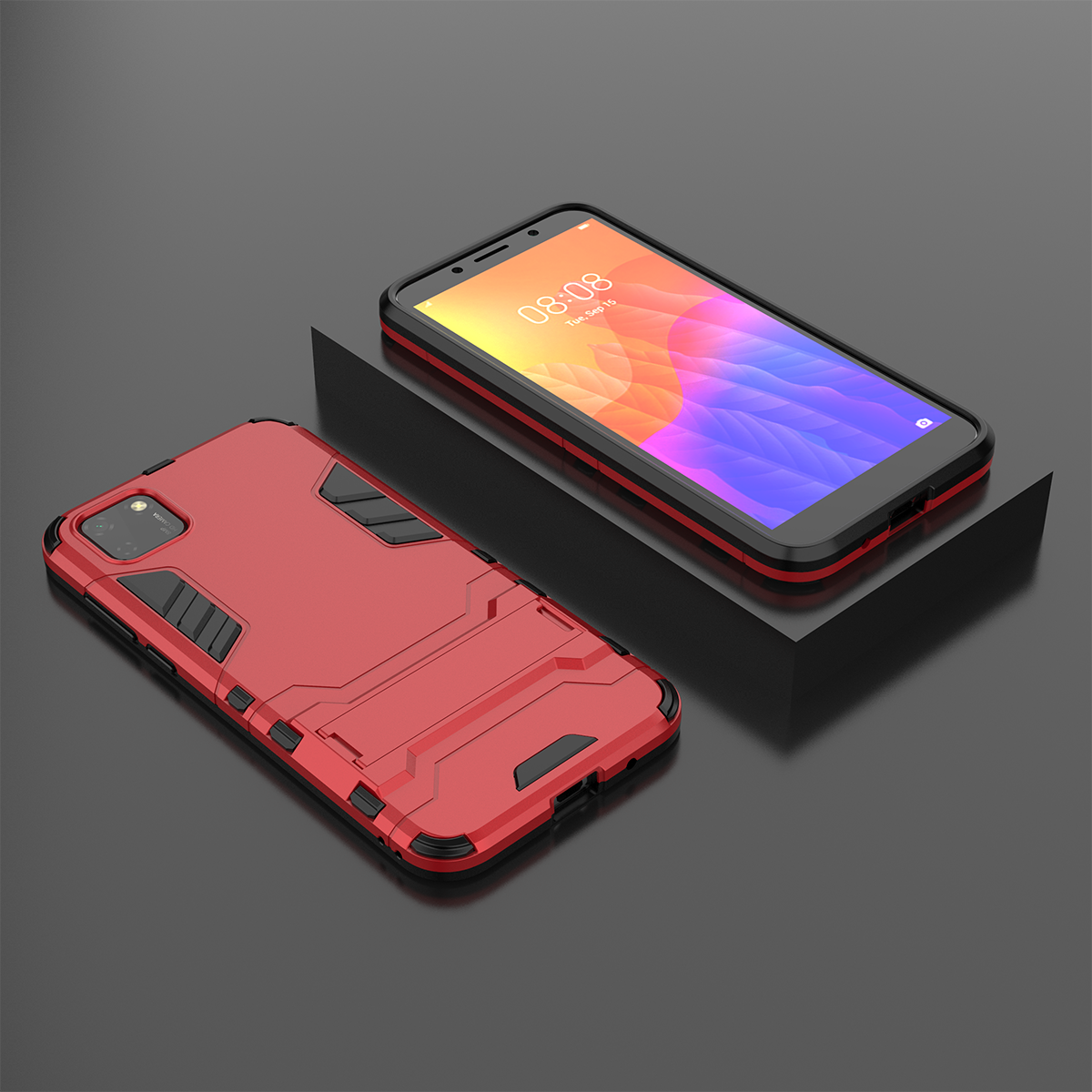 Phone Case for Huawei Y5P Iron Man Rugged Armor [Drop-protection] with Kickstand