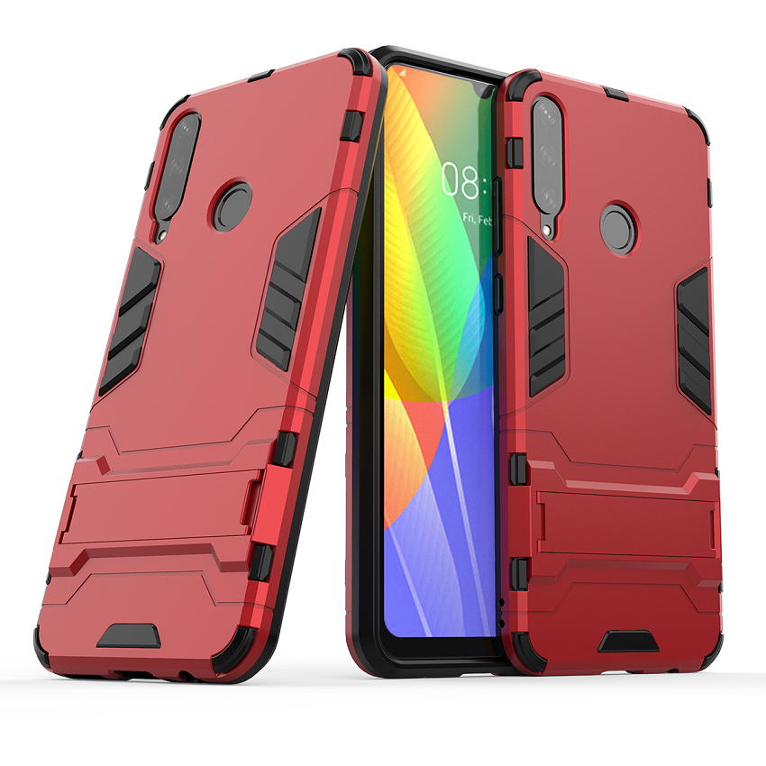 Phone Case for Huawei Y6P Iron Man Rugged Armor [Drop-protection] with Kickstand