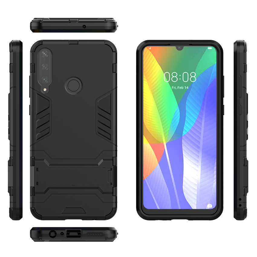 Phone Case for Huawei Y6P Iron Man Rugged Armor [Drop-protection] with Kickstand