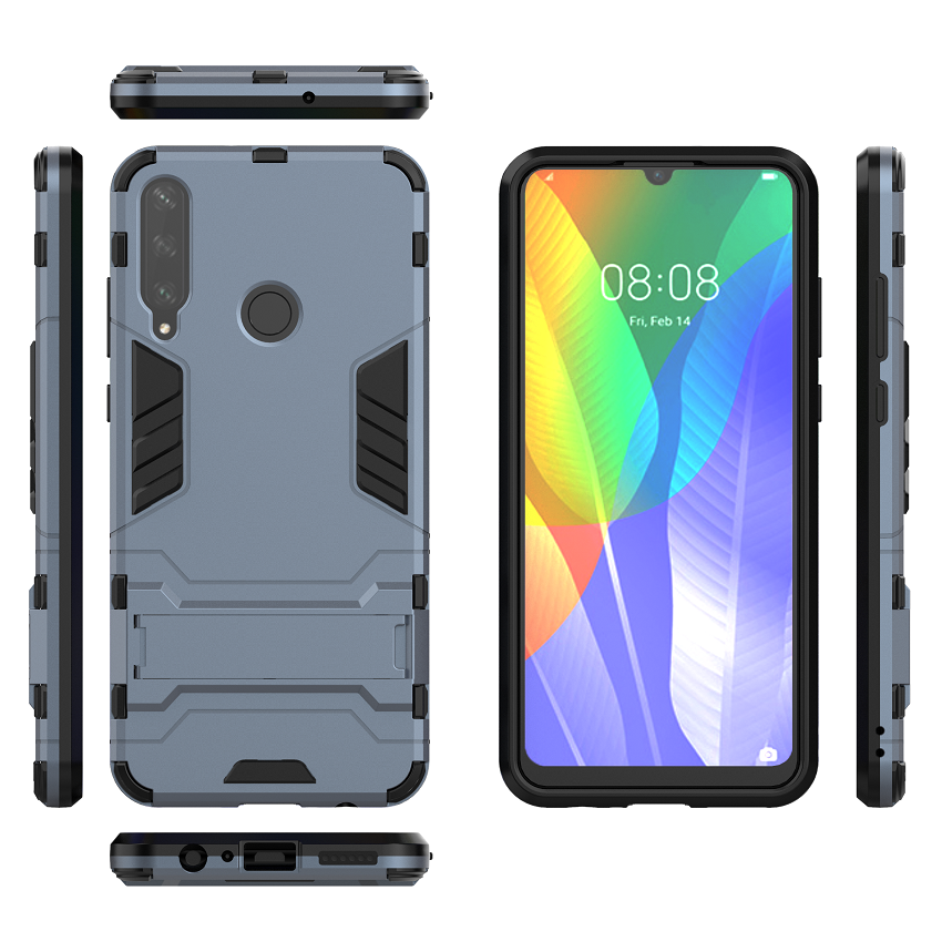 Phone Case for Huawei Y6P Iron Man Rugged Armor [Drop-protection] with Kickstand