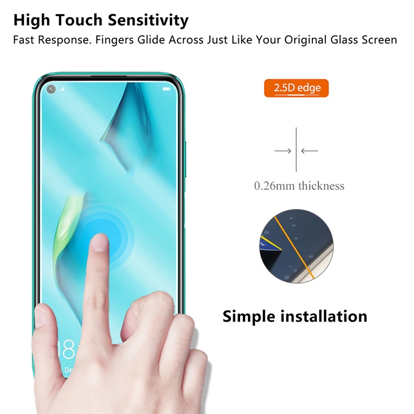 [1-Pack] Huawei Nova 7i Phone Case + [9H HD Clear Tempered Glass] Screen Protector