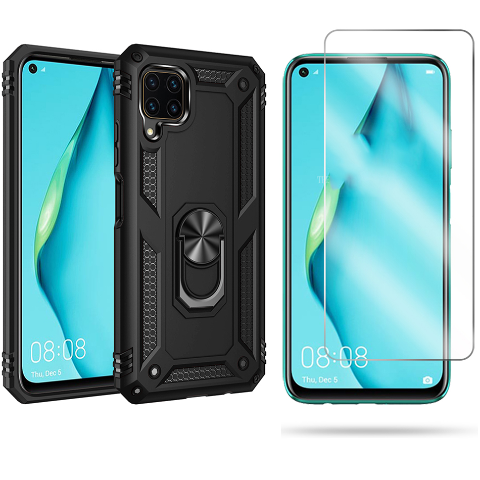 [1-Pack] Huawei Nova 7i Phone Case + [9H HD Clear Tempered Glass] Screen Protector